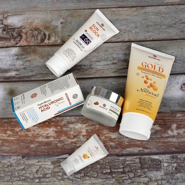 Beauty Box : Hyaluronic Acid Serum + Gold Facewash + Sunblock SPF 60 + Saffronshine Beauty Cream - Image 3
